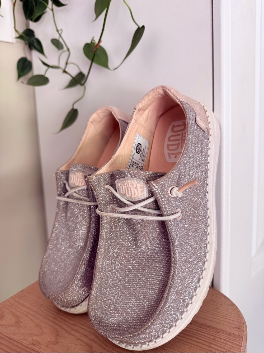 Hey Dude Women's Glitter, Wendy Metallic Sparkle Slip-On